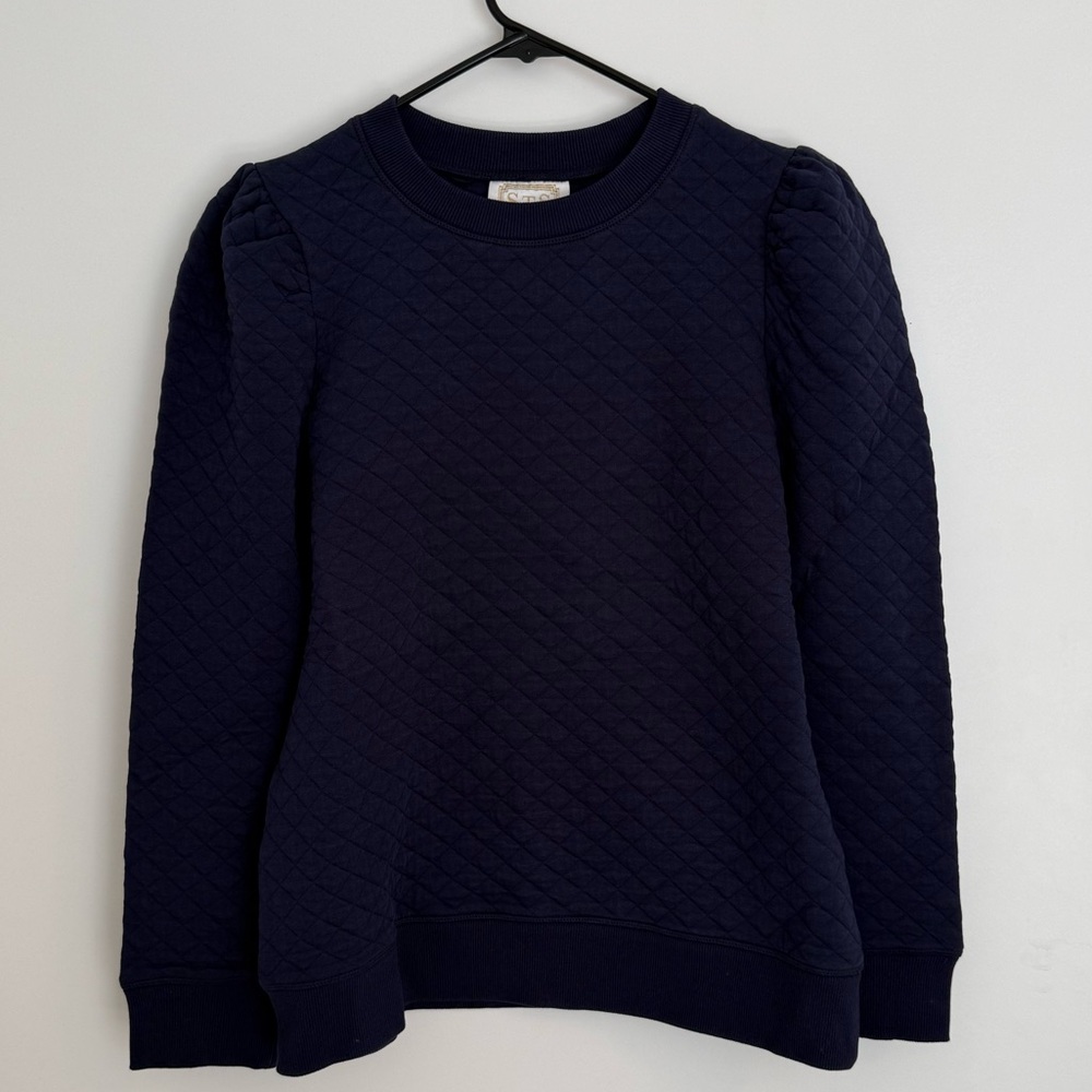 Sail to Sable Quilted Puff Sleeve Sweatshirt
